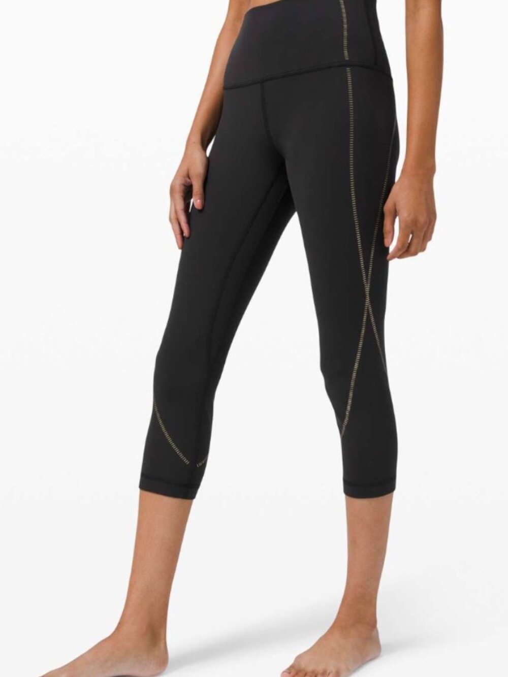Lululemon Align High-Rise Crop 21" *Gold Black Size 2 Limited Edition